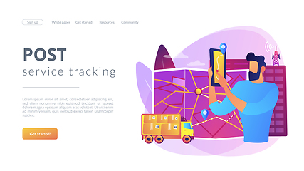 Image showing Post service tracking concept landing page