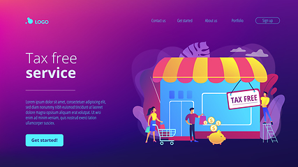 Image showing Tax free service concept landing page