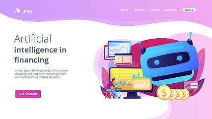 Image showing Artificial intelligence in financing concept landing page.