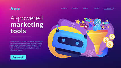 Image showing AI-powered marketing tools concept landing page.