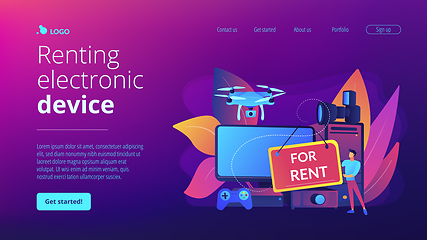 Image showing Renting electronic device concept landing page.
