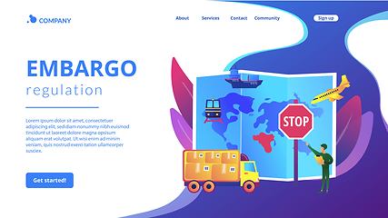 Image showing Embargo regulation concept landing page