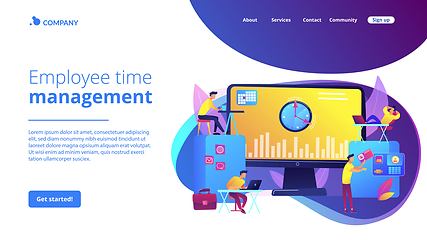 Image showing Time and attendance tracking system concept landing page