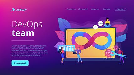 Image showing DevOps team concept landing page