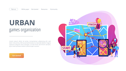 Image showing Interactive city quest concept landing page