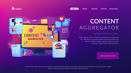 Image showing Content aggregator concept landing page