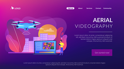 Image showing Aerial videography concept landing page