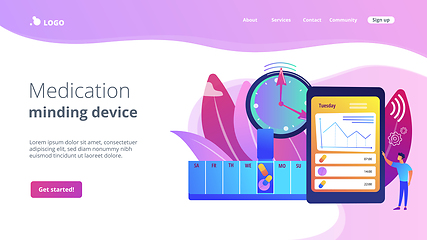 Image showing Smart pill boxes concept landing page