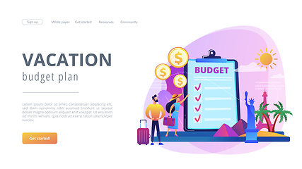 Image showing Vacation fund concept landing page.