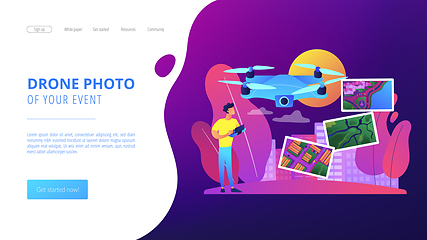 Image showing Aerial photography concept landing page