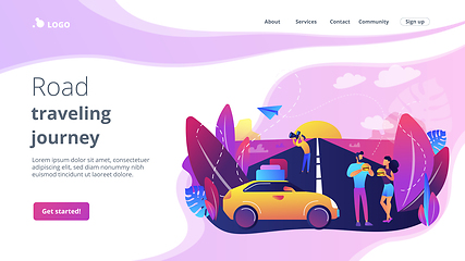 Image showing Road trip concept landing page