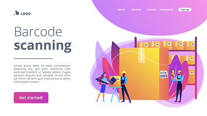 Image showing Barcode scanning concept landing page