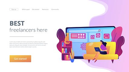 Image showing Freelance work concept landing page