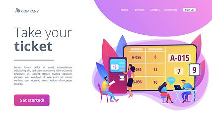 Image showing Electronic queuing system concept landing page