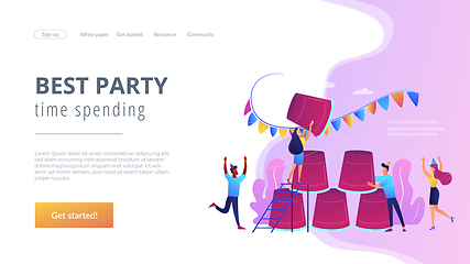 Image showing Party game concept landing page.