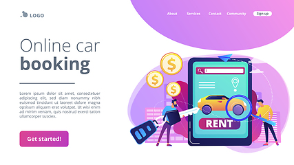 Image showing Rental car service concept landing page.