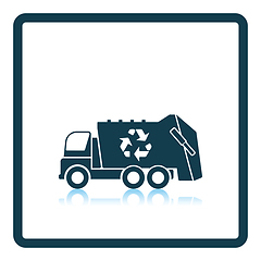 Image showing Garbage car with recycle icon