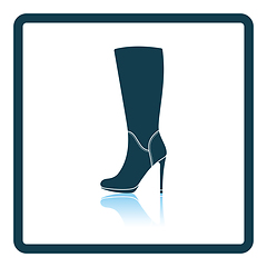 Image showing Autumn woman high heel boot icon