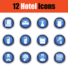 Image showing Set of twelve hotel icons.