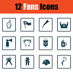 Image showing Set of soccer fans icons