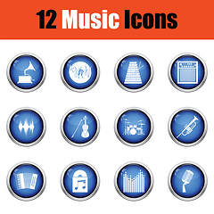 Image showing Set of musical icons. 