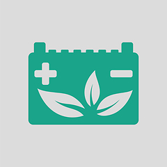 Image showing Car battery leaf icon