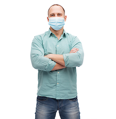 Image showing young man in protective medical mask