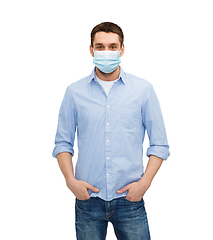 Image showing young man in protective medical mask