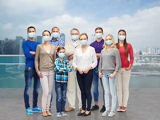 Image showing group of people in medical masks in singapore