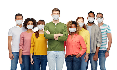 Image showing people in medical masks for protection from virus