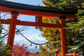 Image showing Mount Fuji and Chureito Pagoda