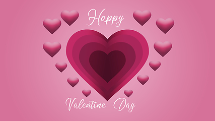 Image showing Card for Saint Valentine\'s Day. Modern design, background or wallpaper