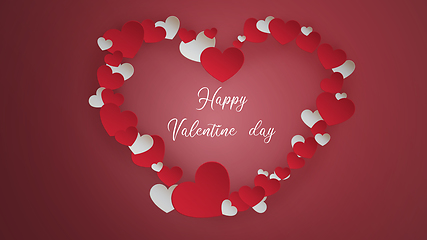 Image showing Card for Saint Valentine\'s Day. Modern design, background or wallpaper