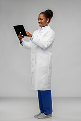 Image showing african american female doctor with tablet pc