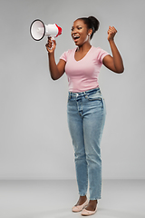 Image showing african american woman over grey background