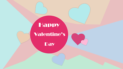 Image showing Card for Saint Valentine\'s Day. Modern design, background or wallpaper