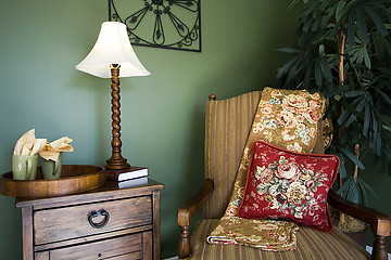 Image showing Family Room with Reading Chair and night stand