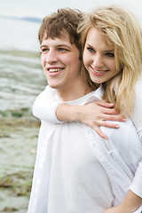 Image showing Caucasian couple on the beach