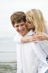 Image showing Caucasian couple on the beach