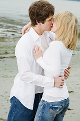 Image showing Caucasian couple kissing