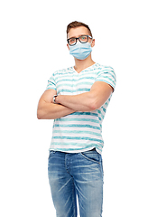 Image showing young man in protective medical mask