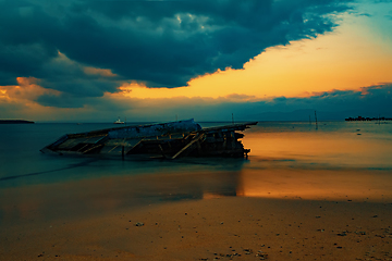 Image showing Nusa penida, Bali sea sunset