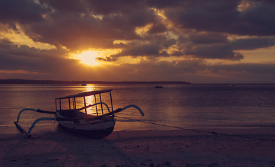 Image showing Nusa penida, Bali sea sunset