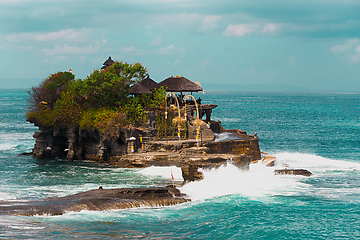 Image showing Tanah Lot Temple on Sea in Bali Island Indonesia