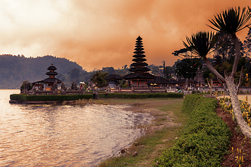 Image showing famous mystical Pura Ulun Danu water temple, bali