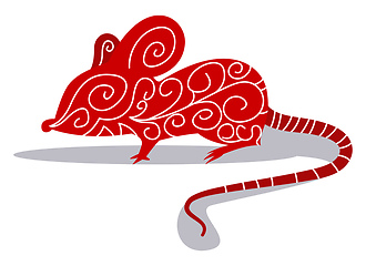Image showing Cartoon chinese mouse vector illustartion on white background
