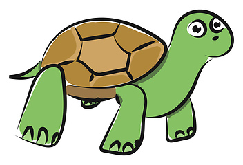 Image showing Emoji of a green tortoise vector or color illustration