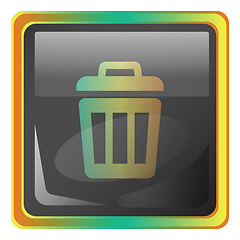 Image showing Deleted files grey square vector icon illustration with yellow a