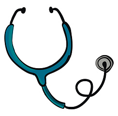 Image showing Vector illustration of a blue stethoscope on white background.