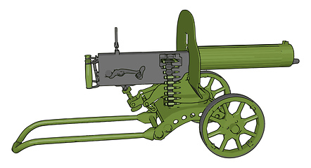 Image showing 3D vector illustration on white background  of a green  military